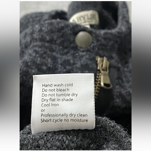 Maryline Cardigan Women L Sweater Moto Zipper Gray Black Wool Blend Mixed Media - Picture 10 of 11